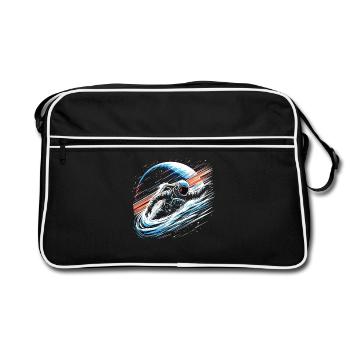Astronaute Planète Espace - Sac Retro - noir/blanc - Devant