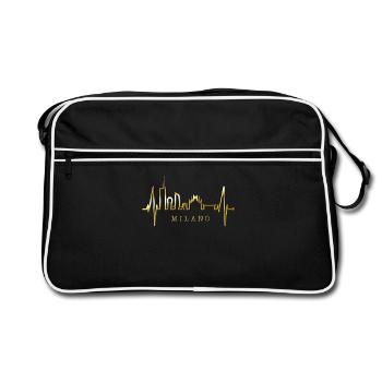 Milan Skyline Italie Heartbeat Fan Love Milano - Sac Retro - noir/blanc - Devant