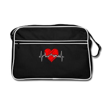Amsterdam Skyline Pays-Bas Heartbeat Holland - Sac Retro - noir/blanc - Devant