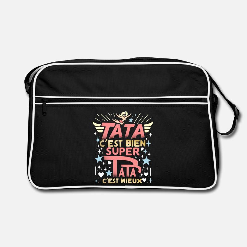Tata c'est bien, Super Tata c'est mieux - Sac Retro - noir/blanc