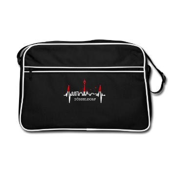 Dusseldorf Skyline Heartbeat Dear Dusseldorfers - Retro Bag - black/white - Front