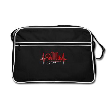 Singapour Skyline Heartbeat Asie J’aime Singapour - Sac Retro - noir/blanc - Devant