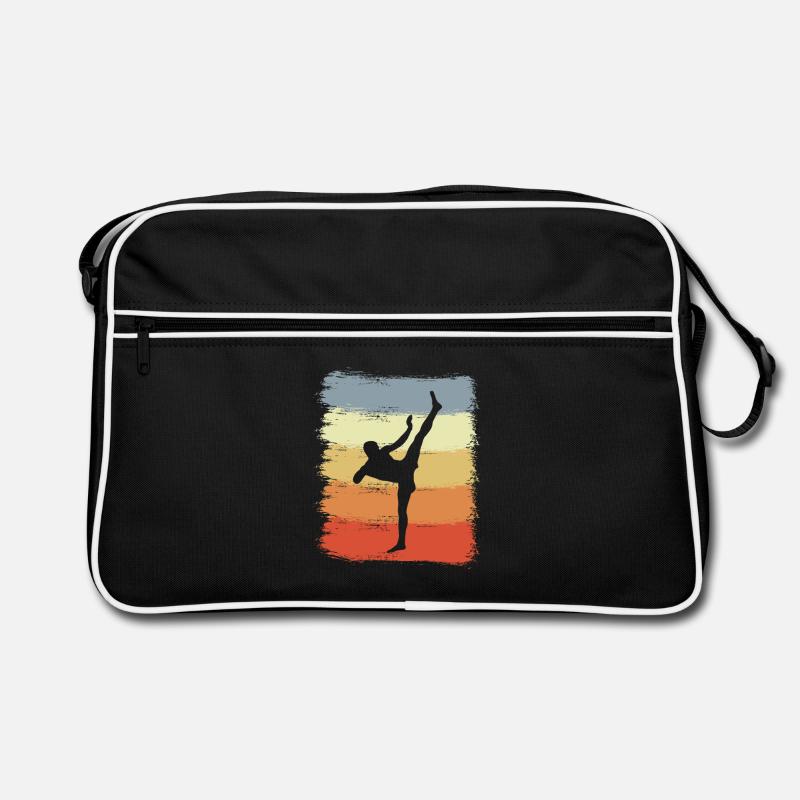 Vintage Kickboxer Drawing Retro Bag