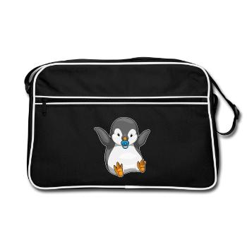 Tétine bébé pingouin - Sac Retro - noir/blanc - Devant