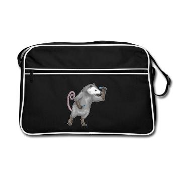 Beutelratte Dart Dartpfeil - Retro Tasche - Schwarz/Weiß - Vorne