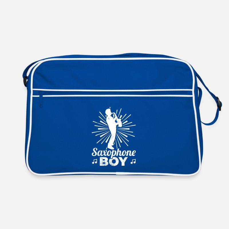Saxophon Junge Retro Tasche