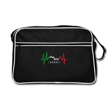 Venice Skyline Heartbeat Italy I Love Venezia - Retro Bag - black/white - Front