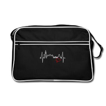 Venice Skyline Heartbeat Italy I Love Venezia - Retro Bag - black/white - Front