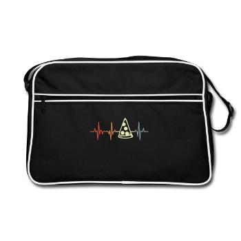 Palpitations de coeur de pizza vintage - Sac Retro - noir/blanc - Devant