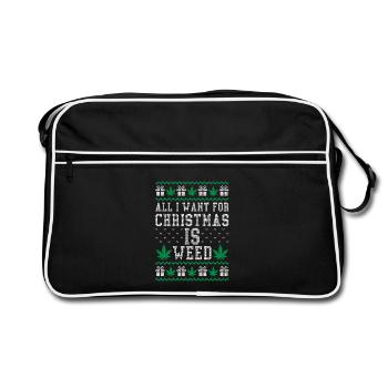 All I Want for Christmas is Weed - Retro Bag - black/white - Front
