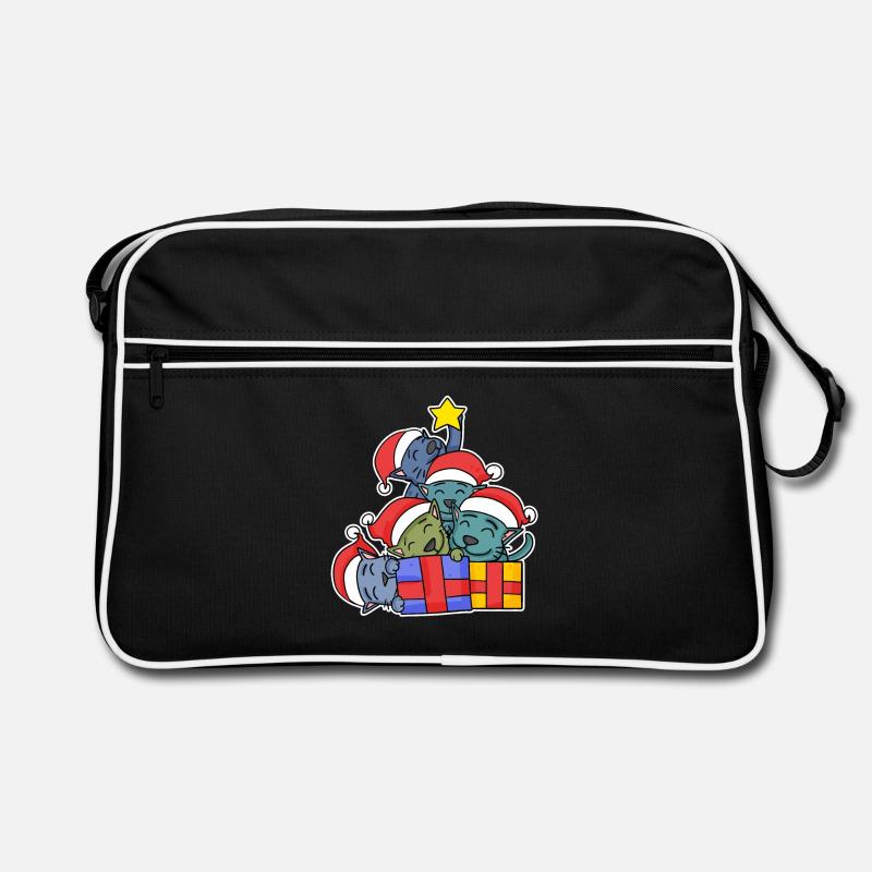 Cat Tree Christmas Christmas Tree Retro Bag