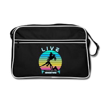 Living Life as an Adventure - Moto Cross - Retro Bag - black/white - Front