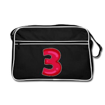 3 - Drei - Retro Tasche - Schwarz/Weiß - Vorne