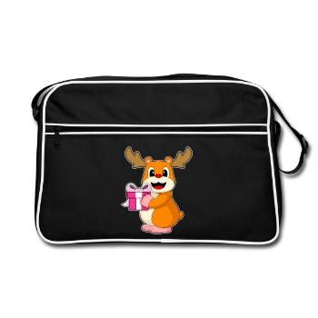 Hamster Christmas Package - Retro Bag - black/white - Front