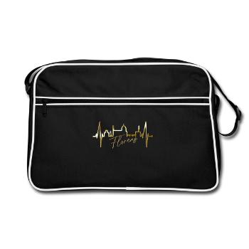 Florenz Skyline Italien Herzschlag I Love Firenze - Retro Tasche - Schwarz/Weiß - Vorne
