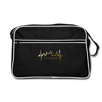 Florence Skyline Italy Heartbeat I Love Firenze - Retro Bag - black/white - Front