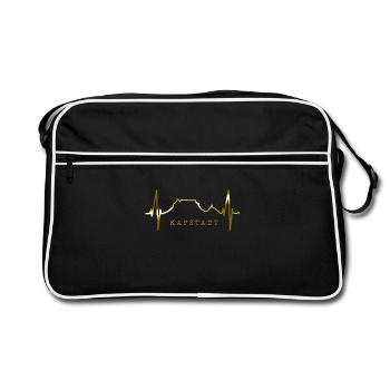 Cape Town Skyline Heartbeat South Africa Table Mountain - Retro Bag - black/white - Front