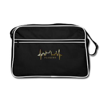 Florenz Skyline Italien Herzschlag I Love Firenze - Retro Tasche - Schwarz/Weiß - Vorne
