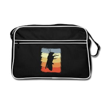 Retro Honigbiene - Retro Tasche - Schwarz/Weiß - Vorne