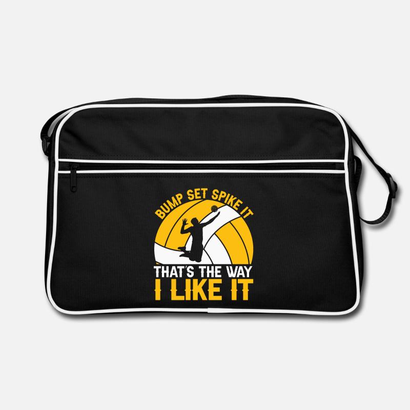 Bump Set Spike It That's the Way I Like - Retro Tasche - Schwarz/Weiß
