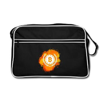 Bitcoin Crypto Cryptocurrency Splash - Sac Retro - noir/blanc - Devant