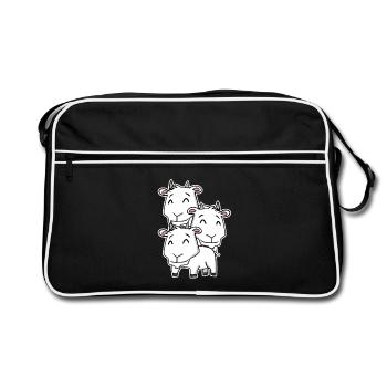 Goat Motif - Retro Bag - black/white - Front