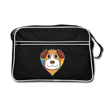 Jack Russell Terrier Rainbow - Retro Bag - black/white - Front