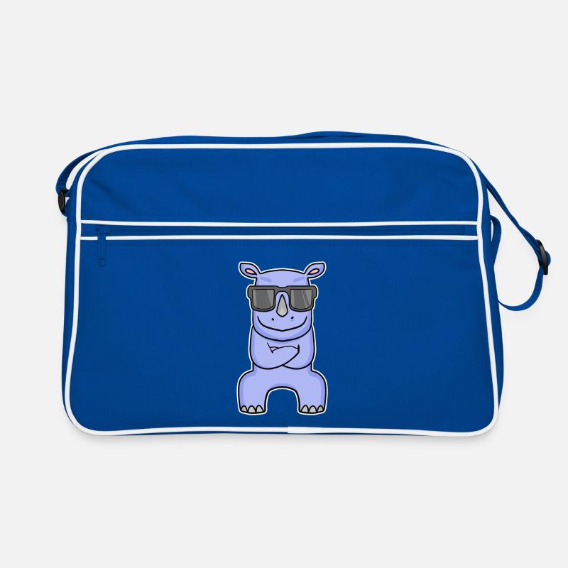 Nilpferd mit Brille Retro Tasche