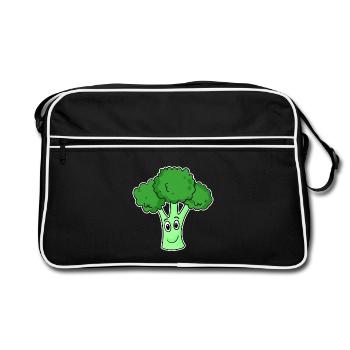 Broccoli Vegetables - Retro Bag - black/white - Front