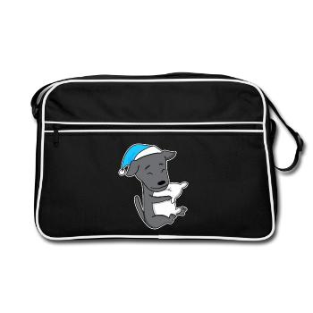 Italian Greyhound Sleeping Tiredness Dog - Retro Bag - black/white - Front