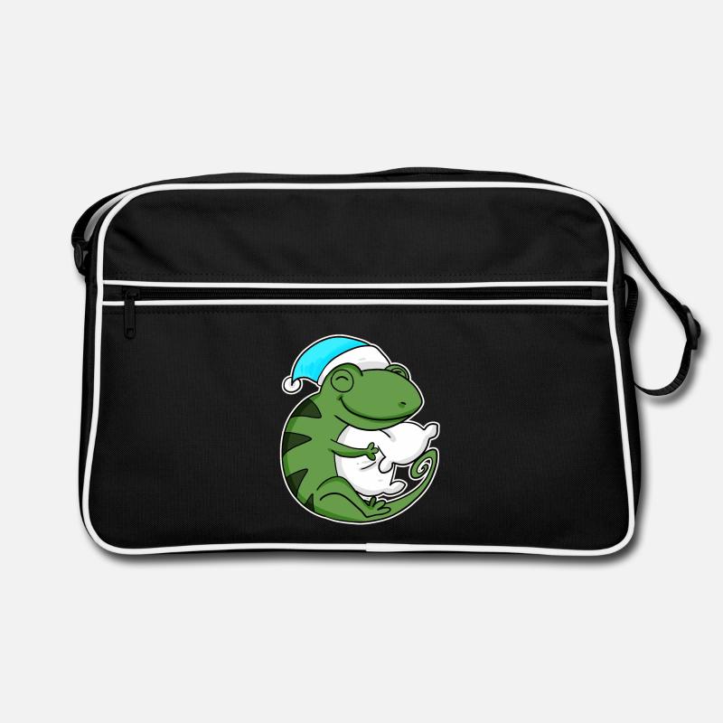 Caméléon avec oreiller et bonnet de sommeil Sac Retro