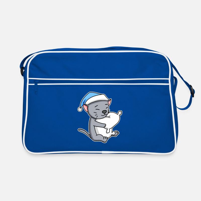 Dormir fatigué - Chat avec oreiller et bonnet somnolent Sac Retro
