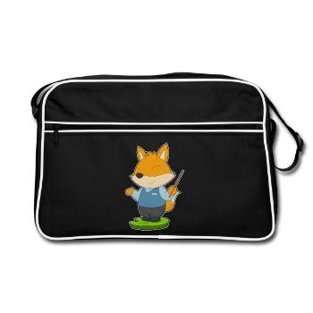 Fox Teacher Pointing Stick School - Retro Bag - black/white - Front