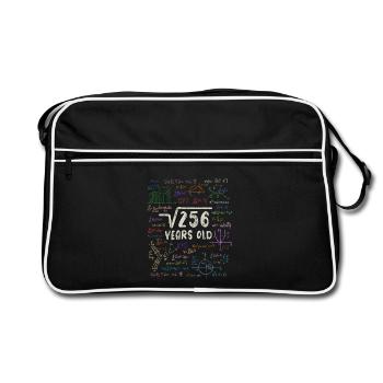 Racine de 256 = 16e anniversaire - cadeau - Sac Retro - noir/blanc - Devant