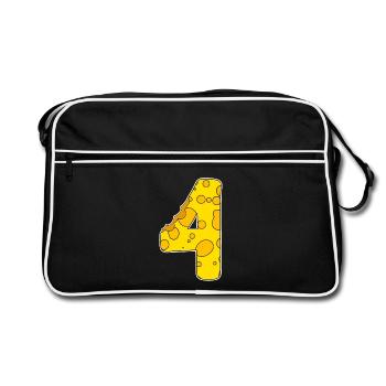 Numbers 4 - Four - Fourth - Retro Bag - black/white - Front