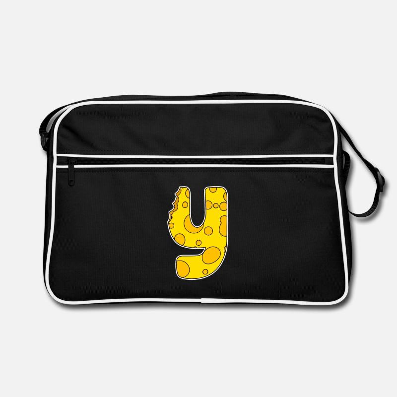 Letter Y - Initial Letter Y - Cheese Motif Retro Bag