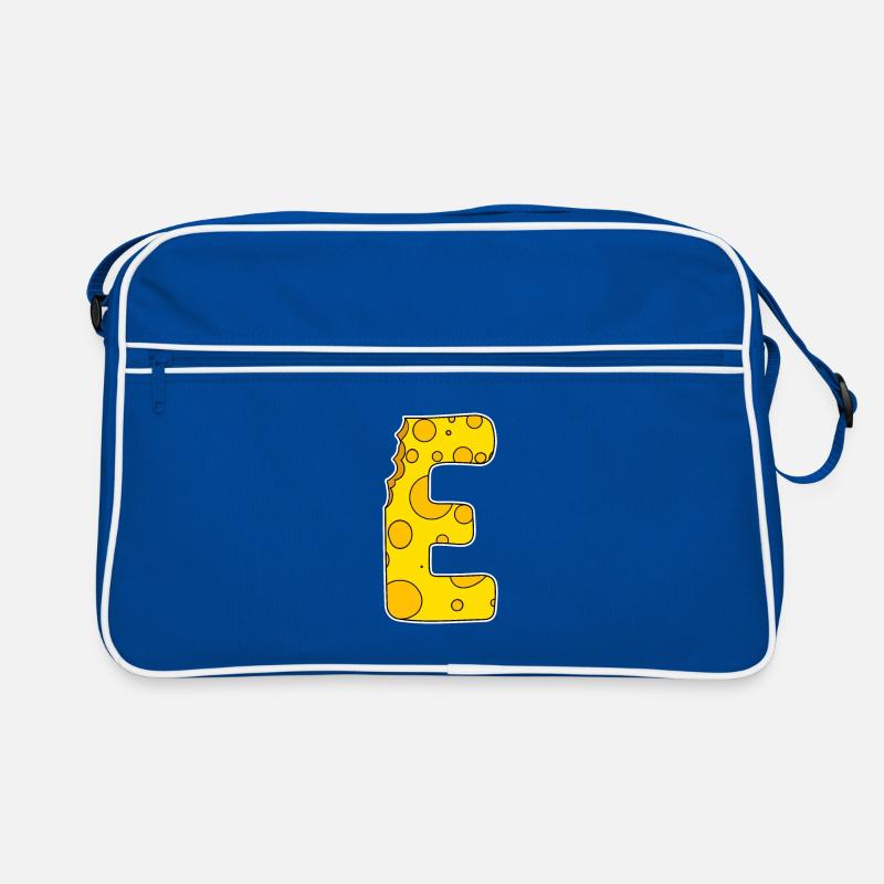Letter E - Initial Letter E - Cheese Motif Retro Bag
