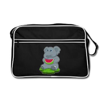 Elephant Watermelon - Retro Bag - black/white - Front