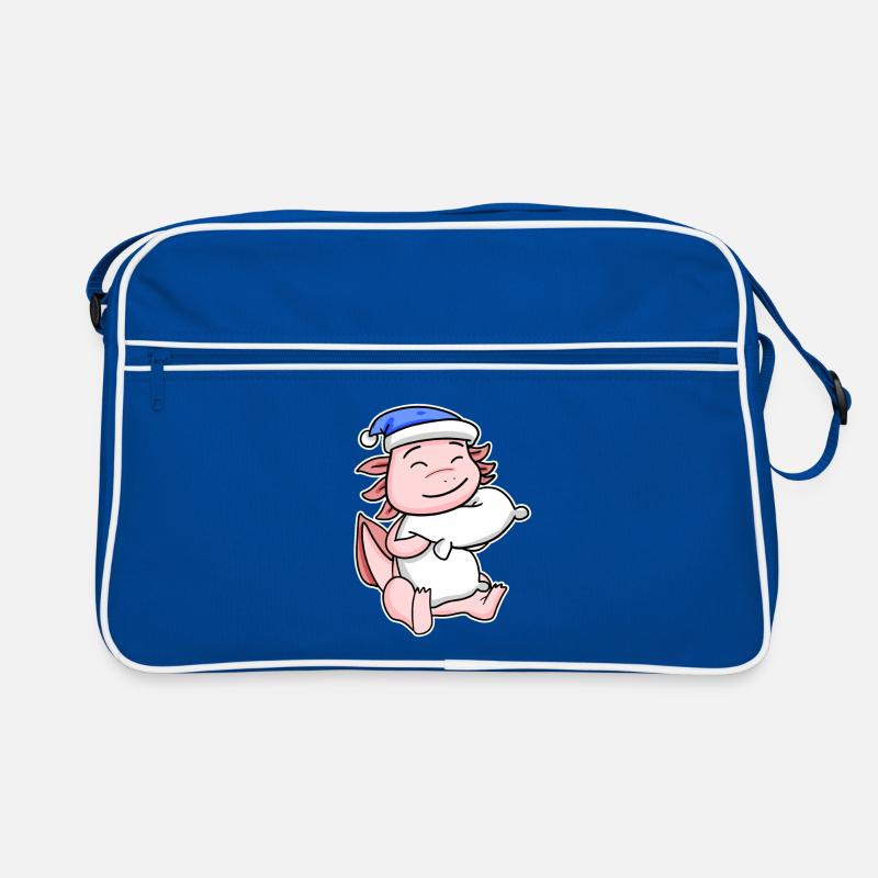 Axolotl avec oreiller et bonnet endormi Sac Retro