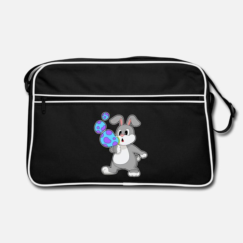 Hase Seifenblasen - Retro Tasche - Schwarz/Weiß