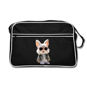 Lapin lapin lièvre lapin cadeau lapins mignons - Sac Retro - noir/blanc - Devant