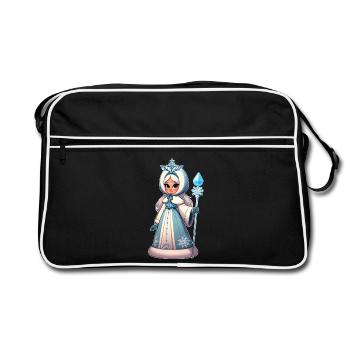 Ded Moroz Snegurotschka russischer Weihnachtsmann - Retro Tasche - Schwarz/Weiß - Vorne