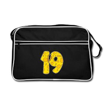 19 Year Old Funny Cheese - Retro Bag - black/white - Front