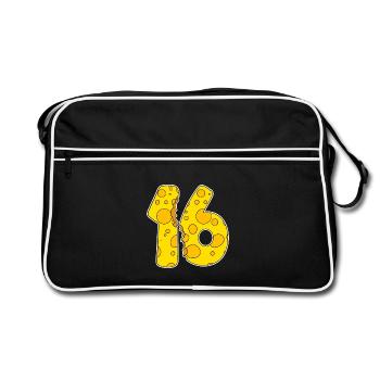 16 Year Old Funny Cheese - Retro Bag - black/white - Front