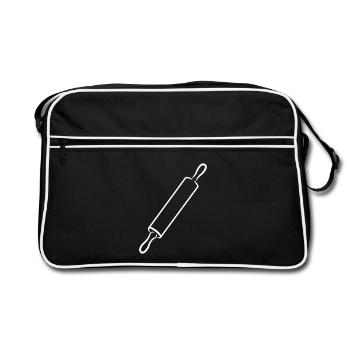 Rolling Pin Drawing - Retro Bag - black/white - Front