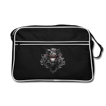 Mecha Animal : tigre, loup, renard, dinosaure, - Sac Retro - noir/blanc - Devant