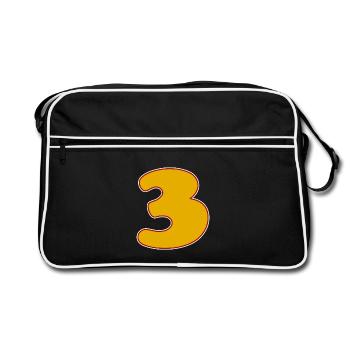 3 - Drei - Retro Tasche - Schwarz/Weiß - Vorne