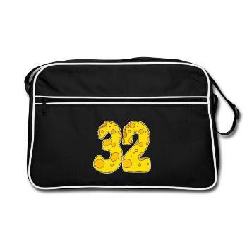 32 years old Lustig Käse - Retro Bag - black/white - Front