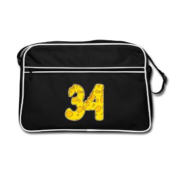 34 years old Lustig Käse - Retro Bag - black/white - Front