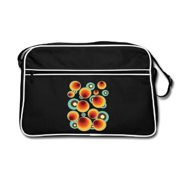 50s 60s Retro Pattern Circle Style Pattern - Retro Bag - black/white - Front